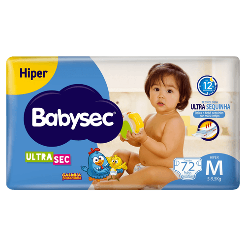 Fralda Babysec Ultra Hiper M – 72 unidades