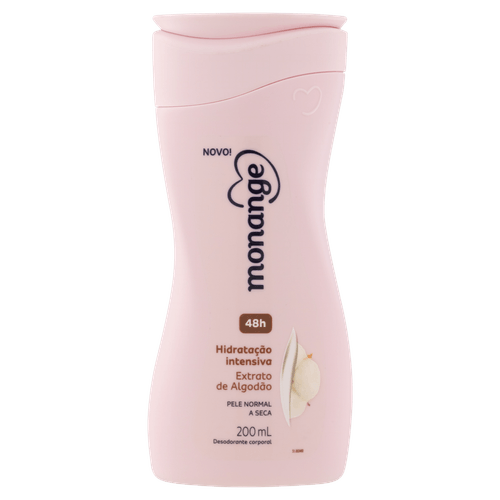 Desodorante Corporal Hidratação Intensiva Extrato de Algodão Monange Frasco 200ml