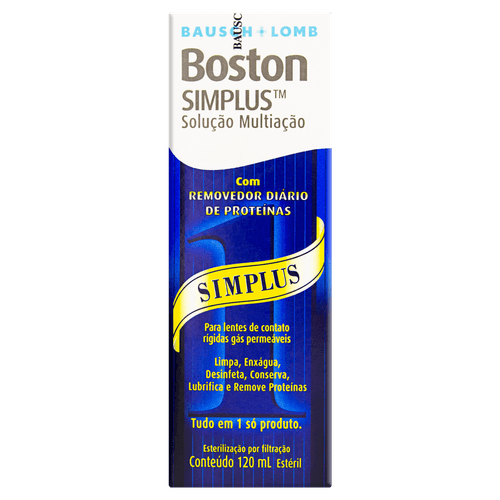 Solução para Lente de Contato Boston Simplus Caixa 120ml