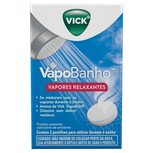 Odorizante de Ambiente Vick VapoBanho Caixa 3 Unidades
