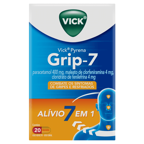 Grip-7 Vick Pyrena Caixa 20 Cápsulas