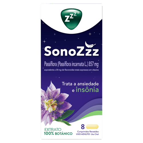 Passiflora 857mg SonoZzz Caixa 8 Comprimidos Revestidos