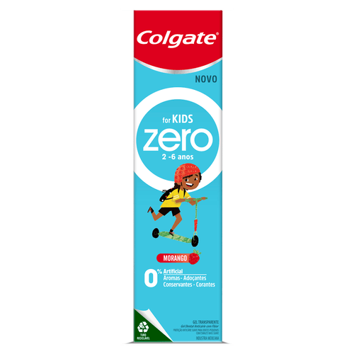 Gel Dental com Flúor Morango Colgate For Kids Zero Caixa 70g