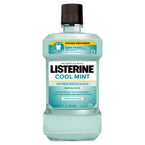 Enxaguante Bucal Zero Álcool Hortelã Suave Listerine Cool Mint Frasco 1l Leve Mais Pague Menos