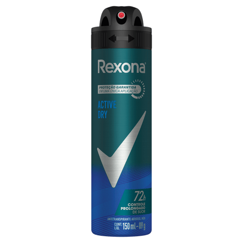 Desodorante Antitranspirante Aerosol Rexona Active Dry - 150ml