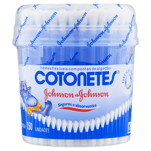 Hastes Flexíveis Johnson & Johnson Cotonetes Pote 150 Unidades