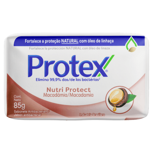 Sabonete Barra Antibacteriano Macadâmia Protex Nutri Protect Envoltório 85g