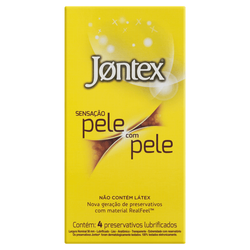 Preservativo  Jontex Sensação Pele com Pele - 4 Unidades