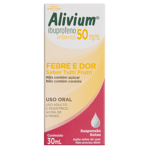 Alivium Infantil Tutti Frutti 50mg/ml   Caixa 30ml Suspensão Gotas
