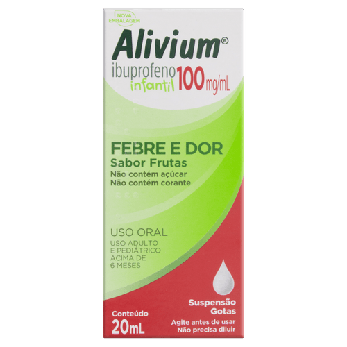 Alivium Infantil Frutas 100mg/ml  Caixa 20ml Suspensão Gotas