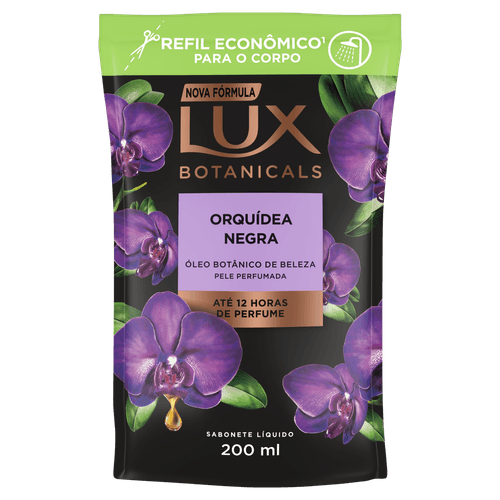 Sabonete Líquido Orquídea Negra Lux Botanicals Sachê 200ml Refil