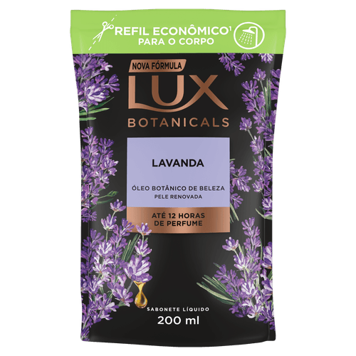 Sabonete Líquido Lavanda Lux Botanicals Sachê 200ml Refil Econômico