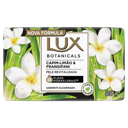 Sabonete Barra de Glicerina Capim-Limão & Frangipani Lux Botanicals Envoltório 85g