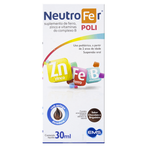 Suplemento Chocolate e Brigadeiro Neutrofer Poli Caixa 30ml Suspensão Oral