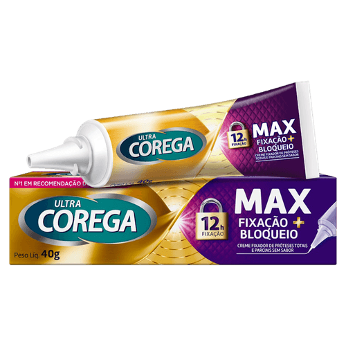 Fixador de Dentadura Creme sem Sabor Ultra Corega Max Caixa 40g