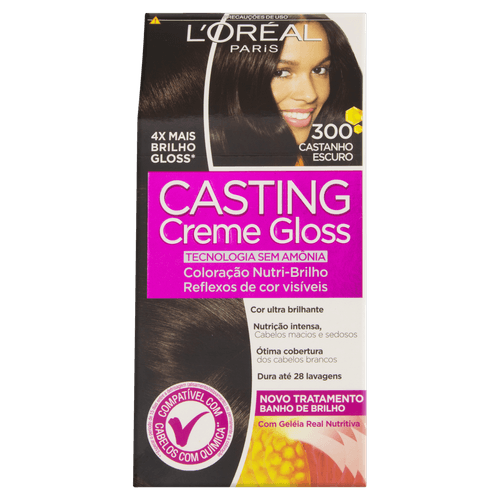 Kit Coloração Creme 300 Castanho Escuro L'oréal Paris Casting Gloss