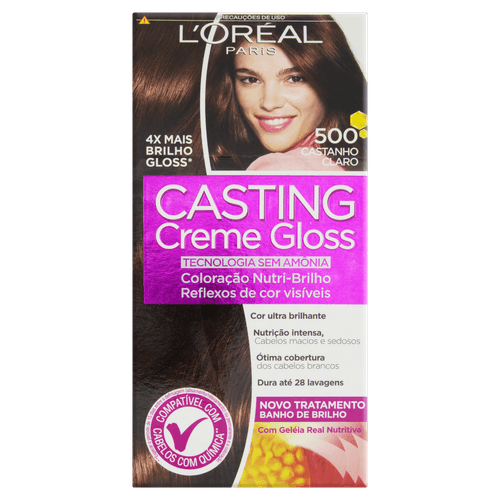 Kit Coloração Creme 500 Castanho Claro L'oréal Paris Casting Gloss