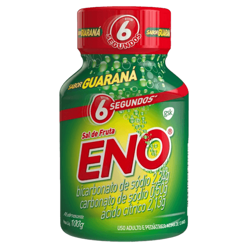 Antiácido Sal de Fruta Eno Guaraná 100g Pó Efervescente