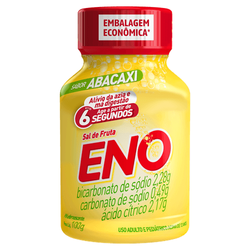 Antiácido Sal de Fruta Abacaxi Eno 100g Pó Efervescente
