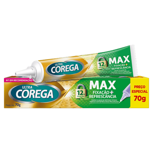 Fixador de Dentadura Creme Menta Ultra Corega Max Caixa 70g