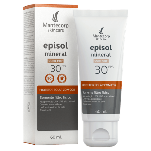 Protetor Solar Facial Mineral com Cor FPS 30 Episol - 60ml