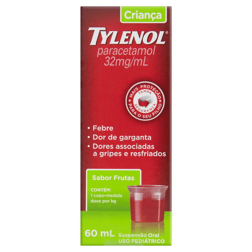 Tylenol Criança Frutas 32mg/ml Caixa 60ml + Copo-Medida