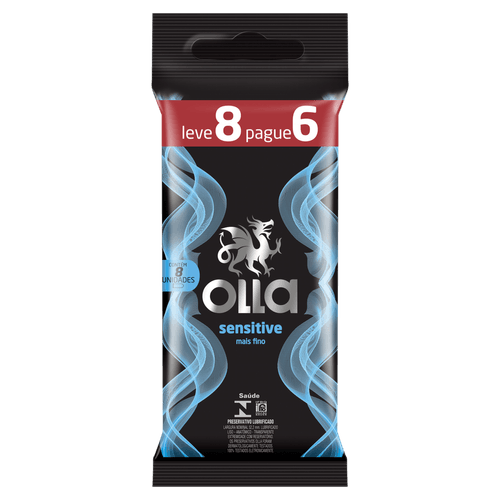 Preservativo Olla Sensitive Mais Fino - 8 Unidades