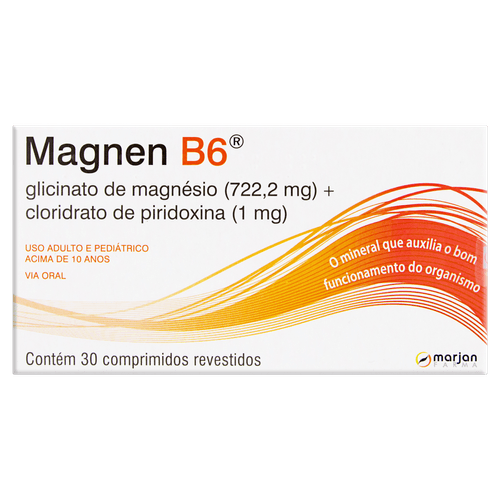 Magnen B6 Marjan Farma Caixa 30 Comprimidos Revestidos