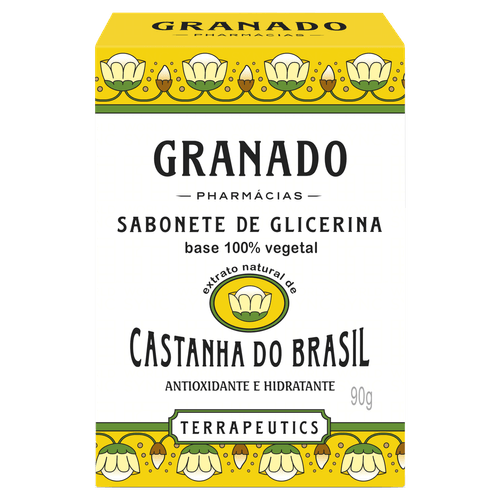 Sabonete Barra de Glicerina Castanha-do-Brasil Granado Terrapeutics Caixa 90g