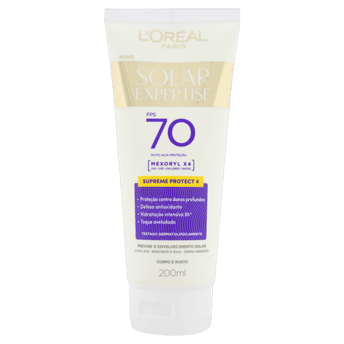 Protetor Solar Corporal L'Oréal Paris Solar Expertise Supreme Protect 4 FPS 70, 200ml