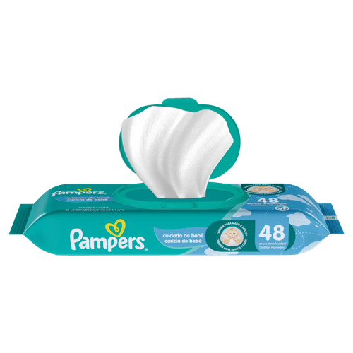 Lenço Umedecido Pampers Cuidado de Bebê - 48 unidades