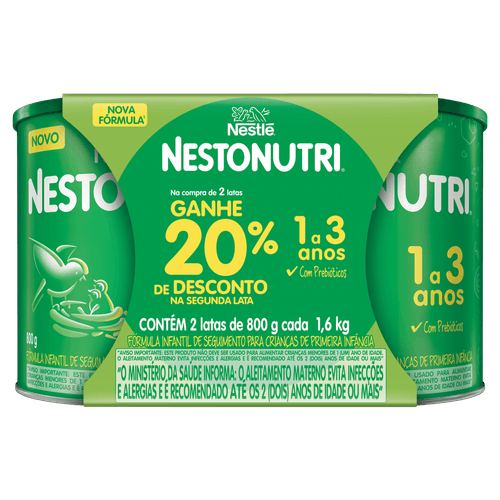 Kit Fórmula Infantil Nestonutri 1,6kg/800g cada - 2 unidades