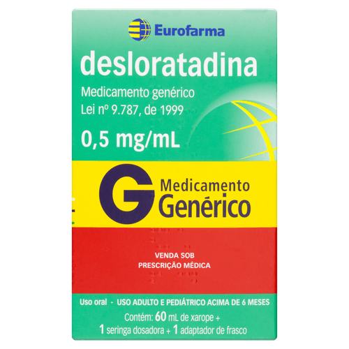 Antialérgico Desloratadina Genérico Eurofarma 0,5mg Xarope 60ml