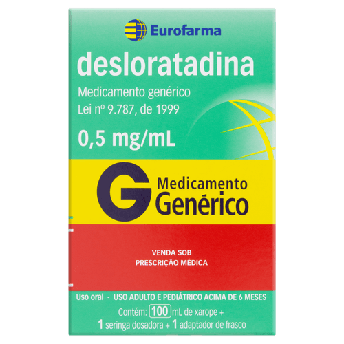 Desloratadina Xarope 0,5mg 100ml - Genérico - Eurofarma