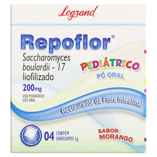 Repoflor 200mg Pó Or Pediátrico 4 Sachê 1g