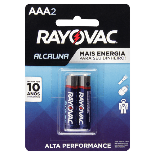 Pilha Alcalina AAA Rayovac 2 Unidades 1,5V