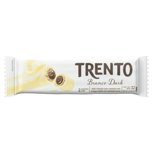 Wafer Branco Dark Trento Pacote 32g