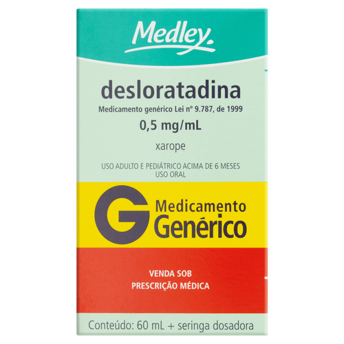 Desloratadina 0,5mg/ml Medley 60ml Xarope