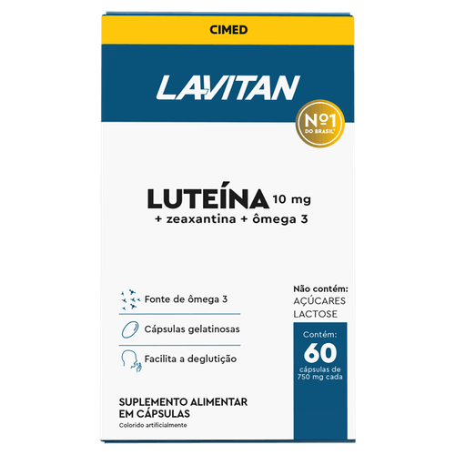 Lavitan Luteína 10mg + zeaxantina + ômega 3 - 60 cápsulas gelatinosas