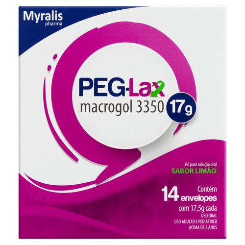 Laxante Peg-Lax Solução Oral 17g 14 Envelopes