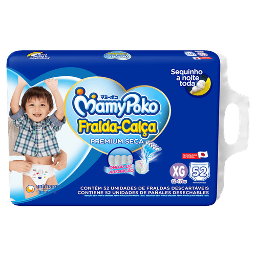 Fralda Descartável Infantil Seca Calça MamyPoko Premium XG 52 Unidades