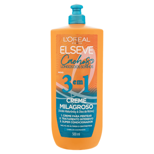 Creme Milagroso 3 em 1 Elseve Cachos Longos dos Sonhos 500ml