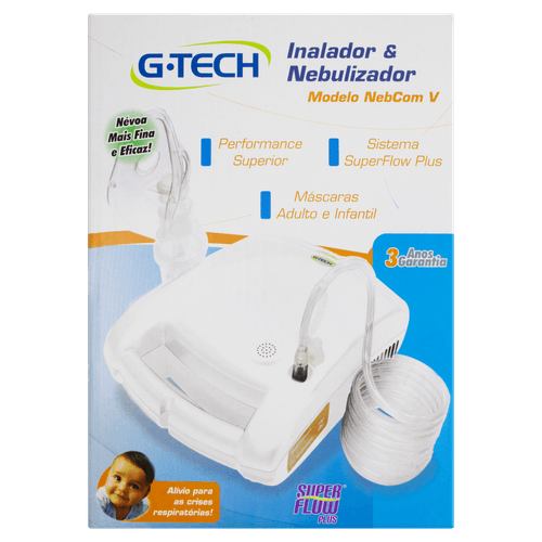 Inalador e Nebulizador G-Tech Nebcom V