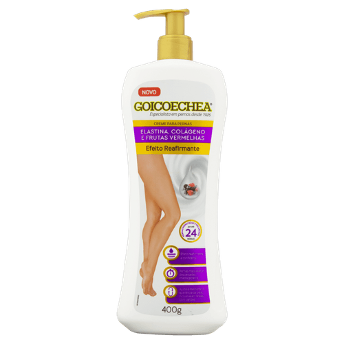 Creme Reafirmante Pernas Elastina Colágeno Frutas Vermelhas 400g Goicoechea
