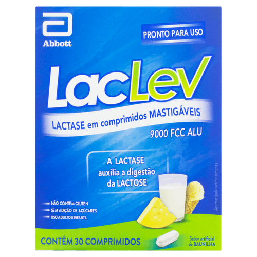 Laclev 9000 Fcc 30 Comprimidos - Enzima Lactase