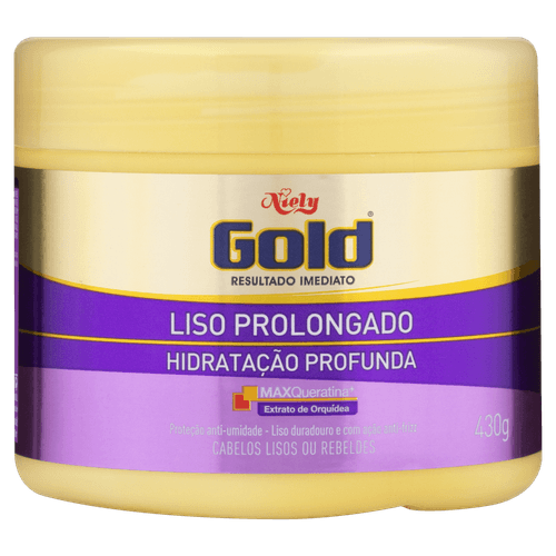 Máscara Capilar Concentrada Niely Gold Liso Prolong 430g - Niely