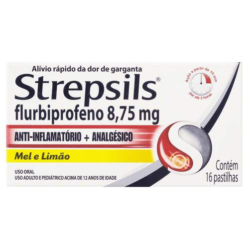Pastilhas para Garganta Strepsils - Mel e Limão- 16 unidades