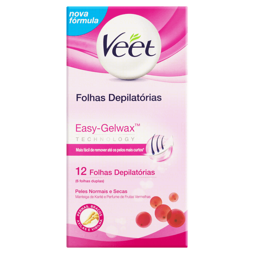 Cera Depilatório Veet Pele Norm 12 Folhas - Veet