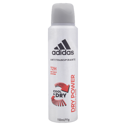 Desodorante Antitranspirante Aerosol Masculino Dry Power 150ml Adidas
