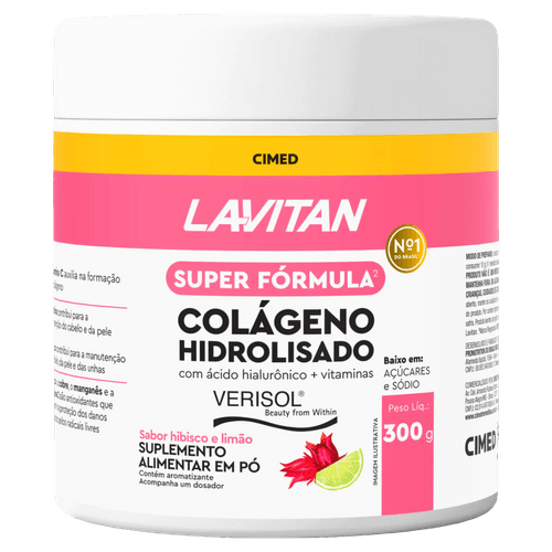 Lavitan Super Fórmula Verisol Colágeno Hidrolisado Hibisco e Limão - 300g